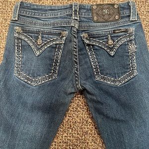 Miss Me jeans. Size 27. Slight stretch-comfort fit. Straight/skinny leg.